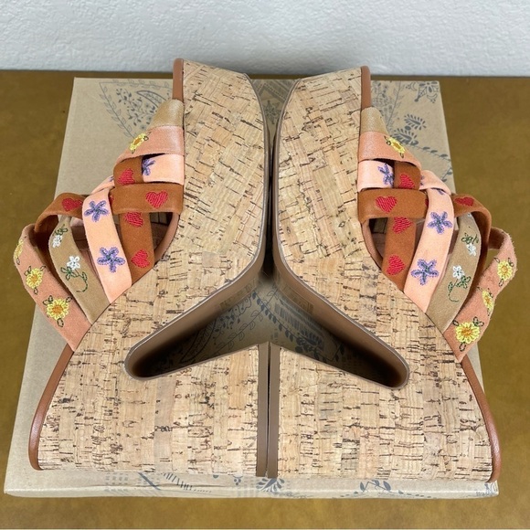 Free People Lisbon Platform Sandbar Multi Leather Suede Mule Size EU 38.5 Women - Picture 9 of 16